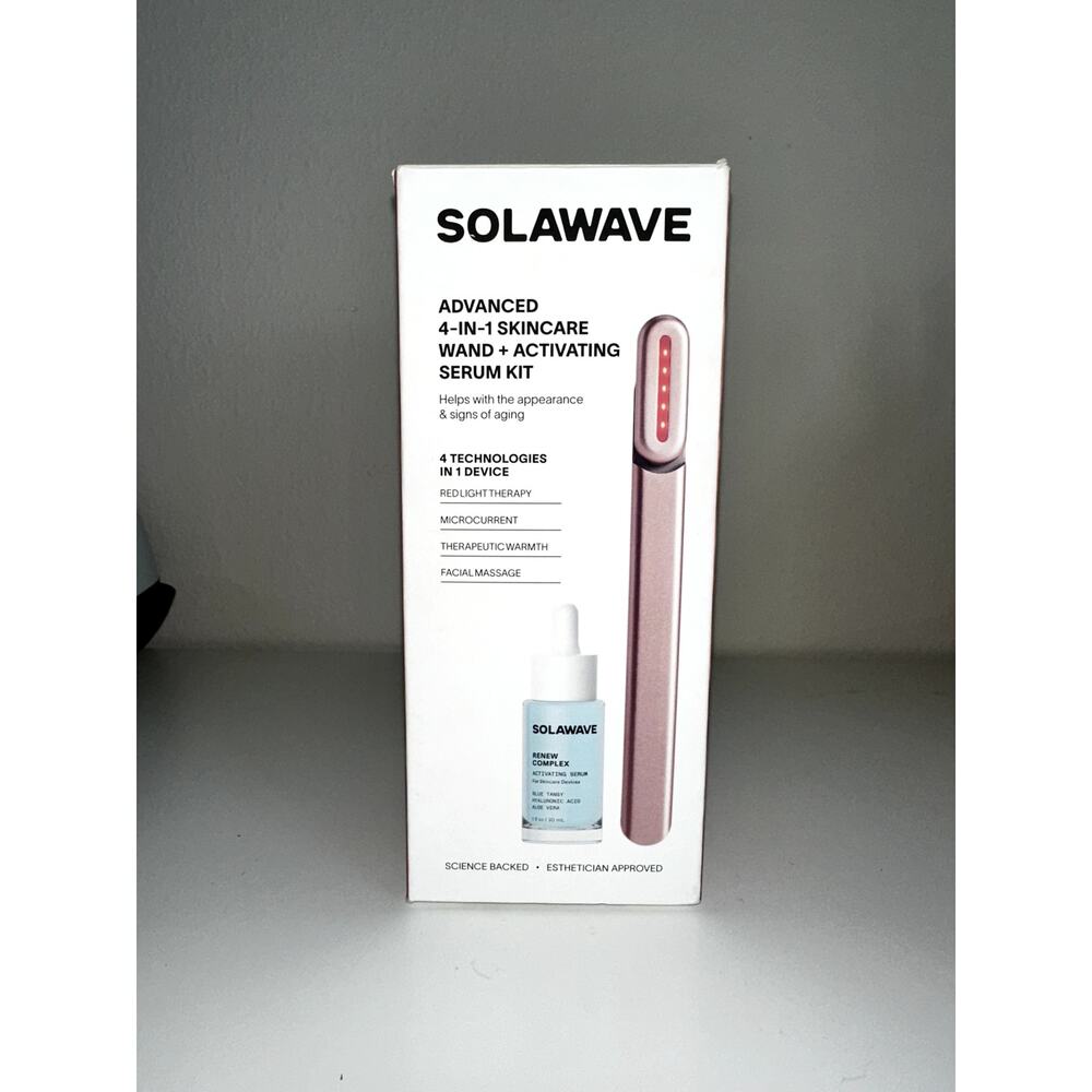 NEW‎ Solawave 4-in-1 Skincare Wand+Renew Complex Serum Bundle